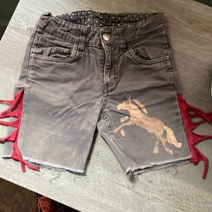 Repurposed H&M gray shorts cowboy style Yee Haw 🤠